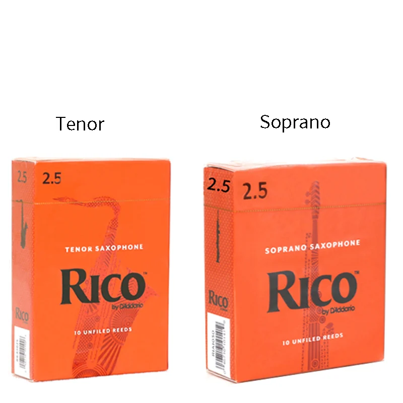 Saxophone Reeds Clarinet Accessories Saxophone Accessories USA Original D&rsquo;Addario RICO Orange Box Reeds Eb Alto Baritone Bb Soprano Tenor Barione Saxphone Bass Clarinet Classic