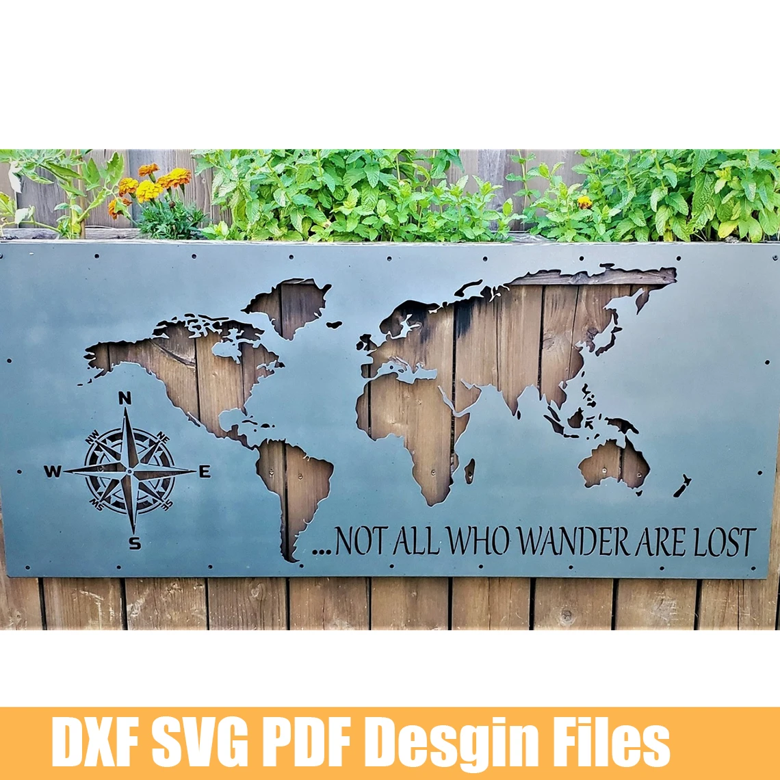 cnc wood router machine World Map Not All Who Wander are Lost Laser Cut DXF SVG PDF Vector Files Home Wall Décor router bits for wood