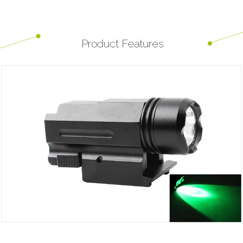 

Tactical Weaponlight Quick Detach Airsoft Pistol Handgun LED Flashlight Mini Torch Light for 20mm Rail G1ock Gun