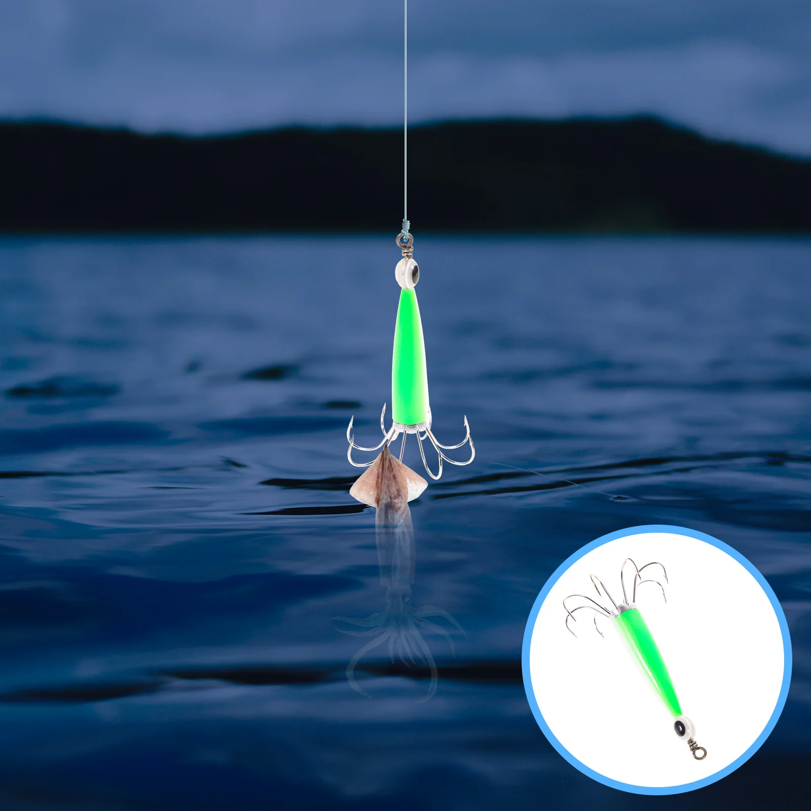 

Octopus Squid Hook Fishing Fluorescent Outdoor Lures Simulation Tackle Iron Deep Sea Luminous