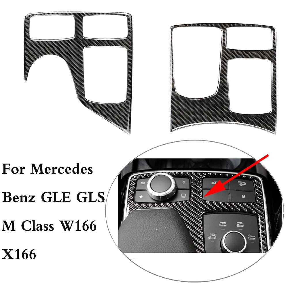 

GLE GLS M Class Carbon Fiber Central Control Armrest Box Multimedia Plane Stickers Trim Covers For Mercedes Benz W166 X166