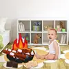Play Campfire Sets For Kids 15pcs Pretend Play Camping Toy Kids Plush Felt Play Campfire Playset Safe Fake Fire Wood Stones Toys 2