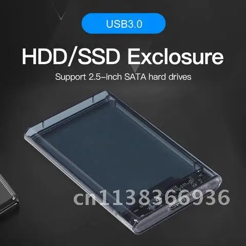 마이크로 B 모바일 하드 디스크 케이스, SATA 솔리드 스테이트 드라이브 박스, SSD HDD 외장, 투명 USB 3.0-USB 3.0, 6TB, 2.5 인치