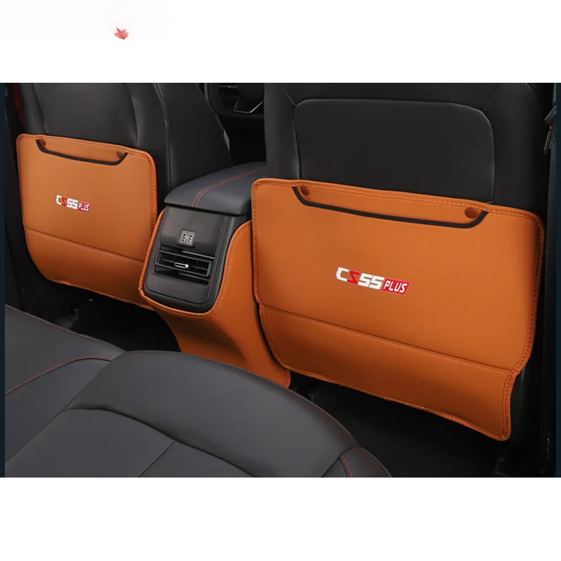 Car PU Leather Anti Kick Mat Pad Anti-kick Protector Mats Seat Back Protector Accessories For Changan CS55 Plus Restyling