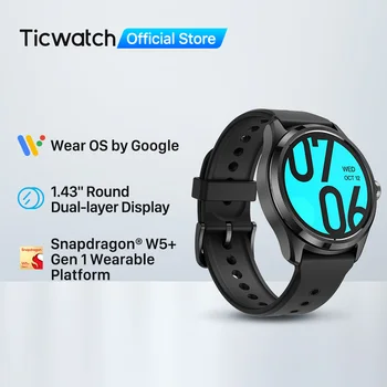 TicWatch Pro 5 Wear OS 스마트워치 내장 100 + 스포츠 모드, 5ATM 방수 나침반, NFC 및 80 시간 배터리 수명, 안드로이드용
