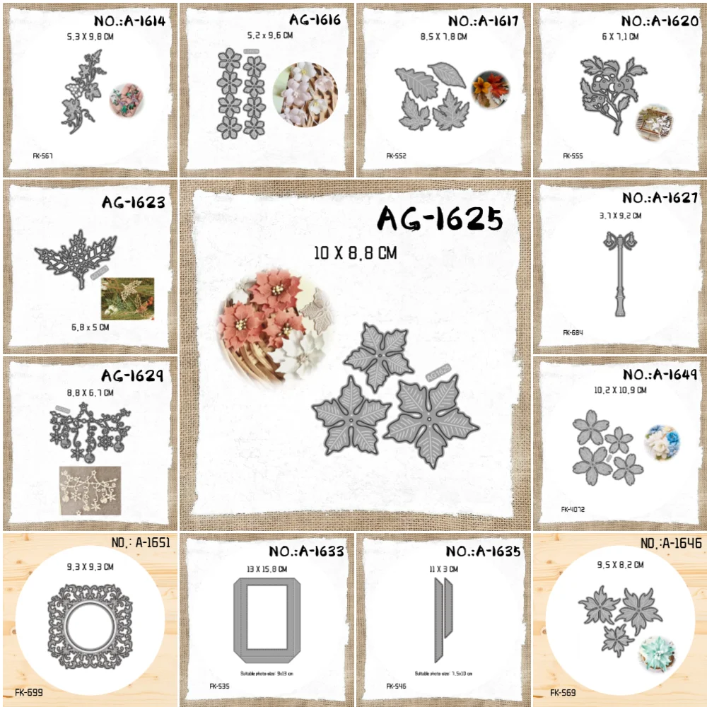 Nuovi Arrivi Scrapbooking 2024 AG(1614-1655) Nuove Fustelle in Metallo per Decorazione Scrapbook Fai da Te e Creazione di Carte - immagine 6