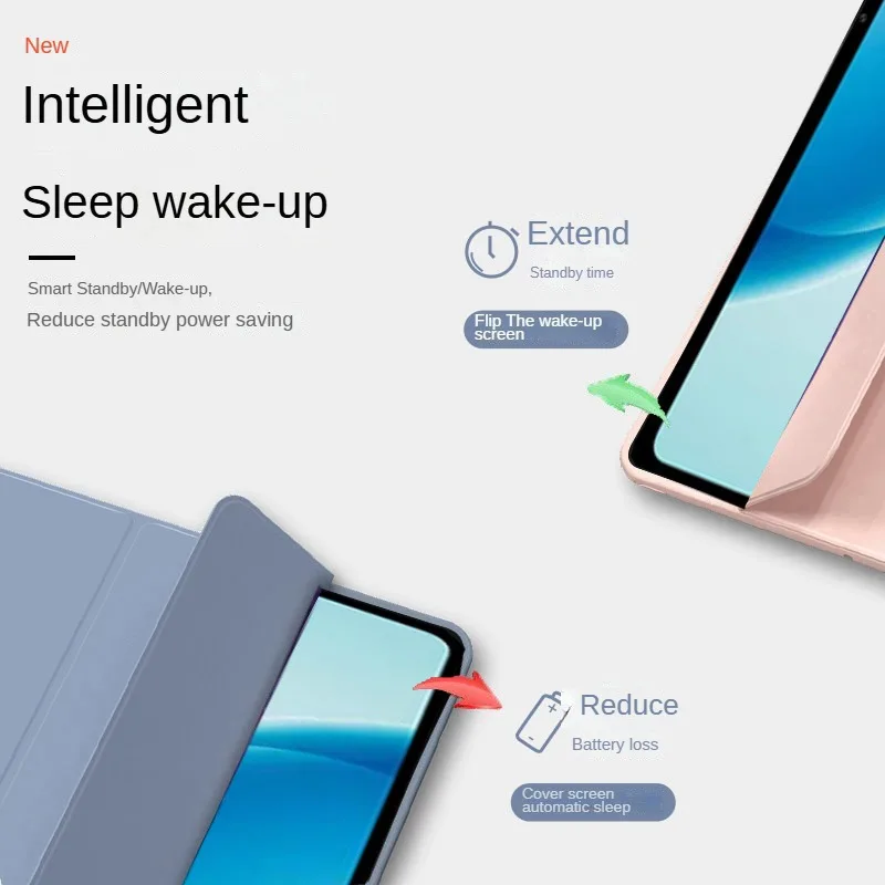 Sleek Magnetic Folding Stand Tablet Case with PU TPU Back