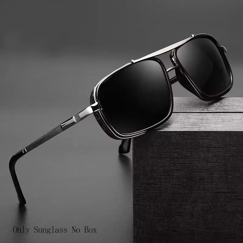 Lunettes de pêche aviateur UV400 pour hommes - Style punk avec double faisceau et protection totale