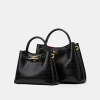 Retro Large Capacity Stone Pattern Handbag Women's Cross-Border Fashion Shoulder Bag Luxury Tote Bag Versatile Single Strap Bag