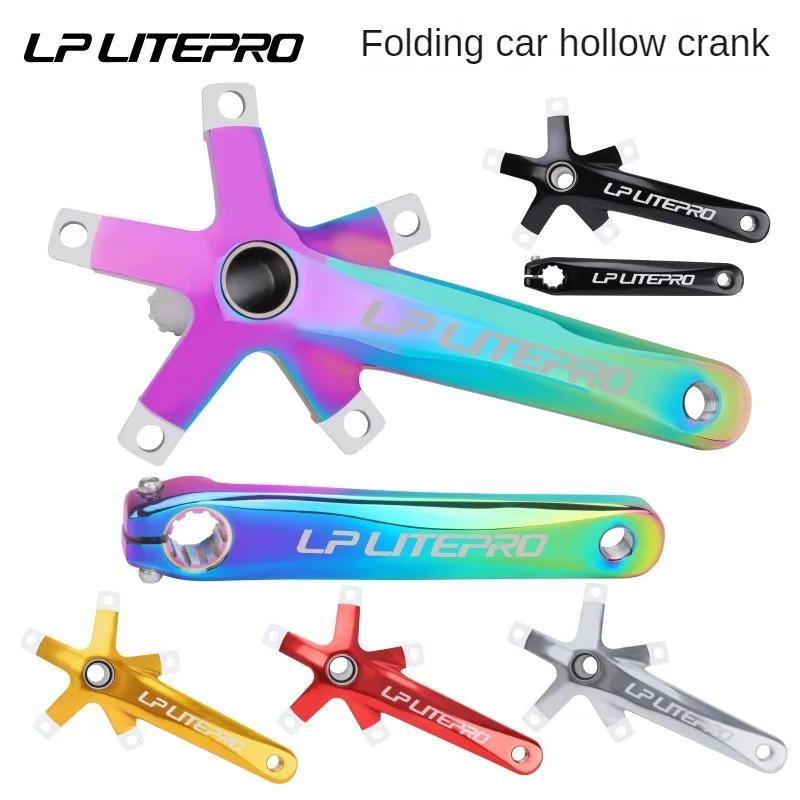 

Litepro Folding Bicycle Crank Aluminum Alloy 170mm Hollow Integrally MTB Mountain Bike BCD 130 Crankset Tooth Plate Parts