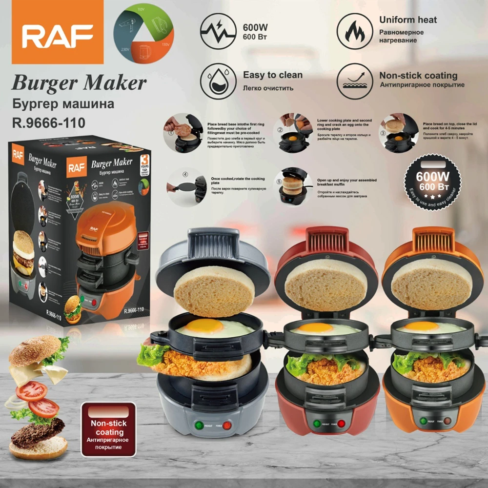 Household Breakfast Machine Electric Burger Sandwich Maker Non Stick Bread Toaster Grill Baking Pancake Egg Cooker Waffle Maker 2