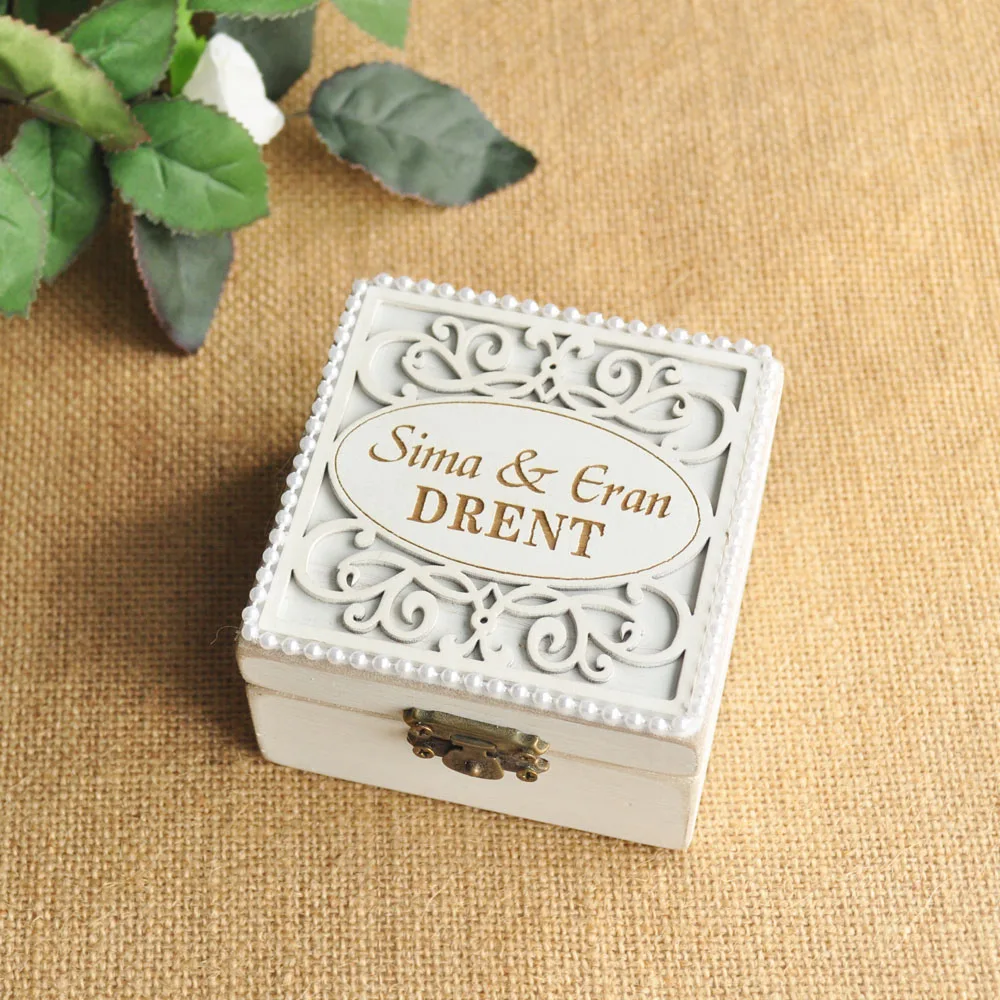 Personalized Wedding Ring Box Rustic Engagement Ring Box Wedding Ring Bearer Box Ring Jewelry Pillow Holder Proposal Ring Box 1pcs heart shape rose flowers ring box romantic wedding jewelry case ring bearer pillow cushion holder valentine s day gift