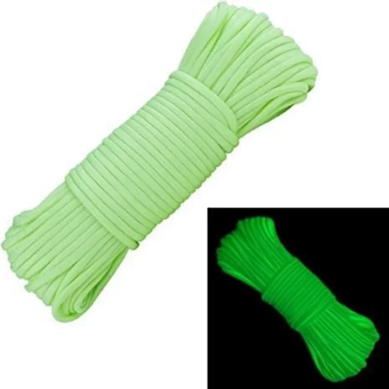 Luminous Paracord 9 Strands 4mm Nylon Fluorescent Parachute Rope Outdoor Camping Lanyard Tent Cord Survival EDC Glow Bundle