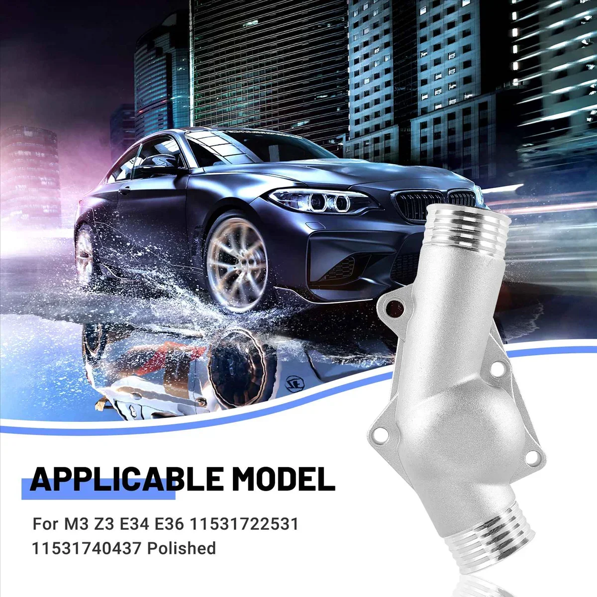 Engine Coolant Aluminum Thermostat Housing Cover With Gasket 11531722531 11531740437 for BMW M3 Z3 E34 E36 Polished BAP121178 engine gasket set engine gasket kit replacement gasket set car wire harness clip
