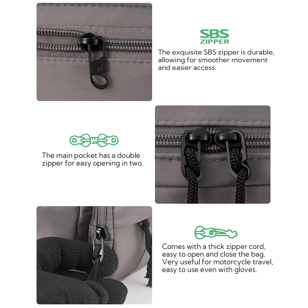 รูปสินค้า กระเป๋าเข็มขัด Crossbody 7 ซิป ใส่ได้ทั้งชายหญิง