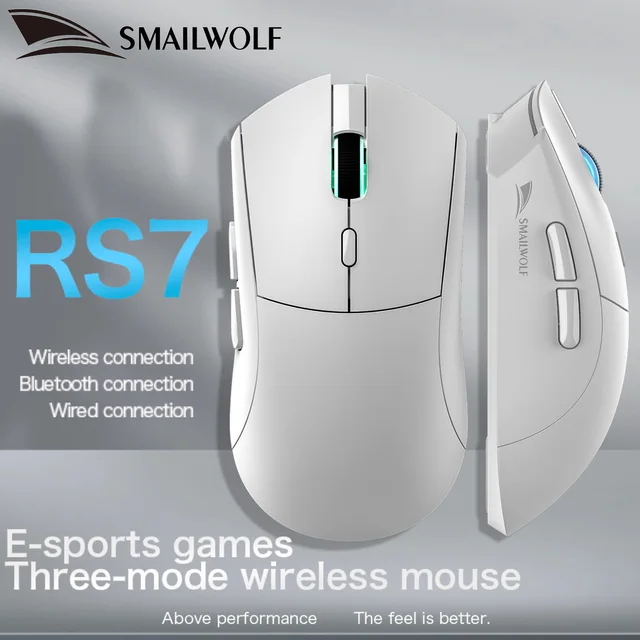 SMAILWOLF RS7 Bluetooth souris de jeu sans fil PAW3311 macro pilote ordinateur portable ordinateur de bureau jeu de bureau 20000dpi