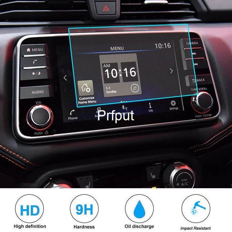 Premium Tempered Glass Car Screen Protector - GPS Navigation Display Shield