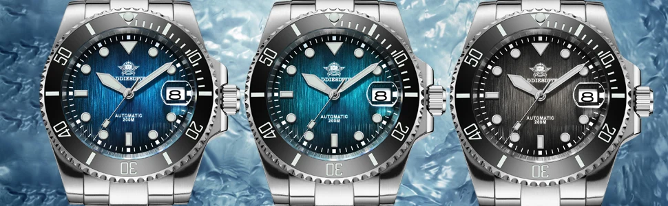 ADDIESDIVE AD2078 reloj buceo automático cristal zafiro BGW9 verde, azul, negro