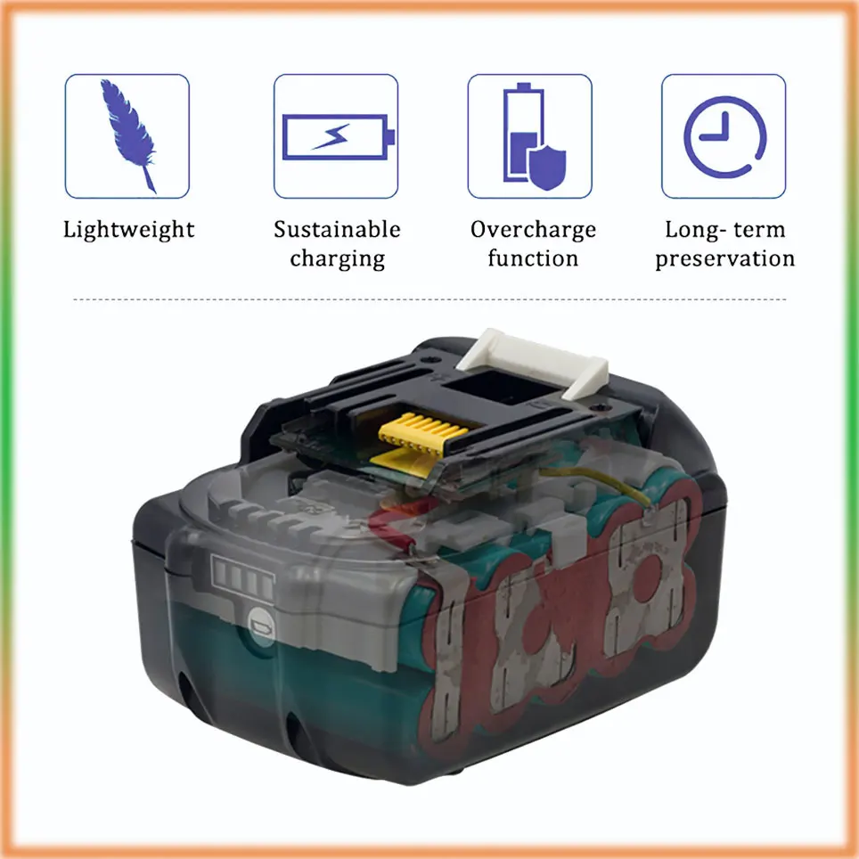 18V 6.0Ah 5.0Ah Makita With LED lithium ion replacement LXT BL1860B BL1860  BL1850original Makita rechargeable power tool battery - AliExpress