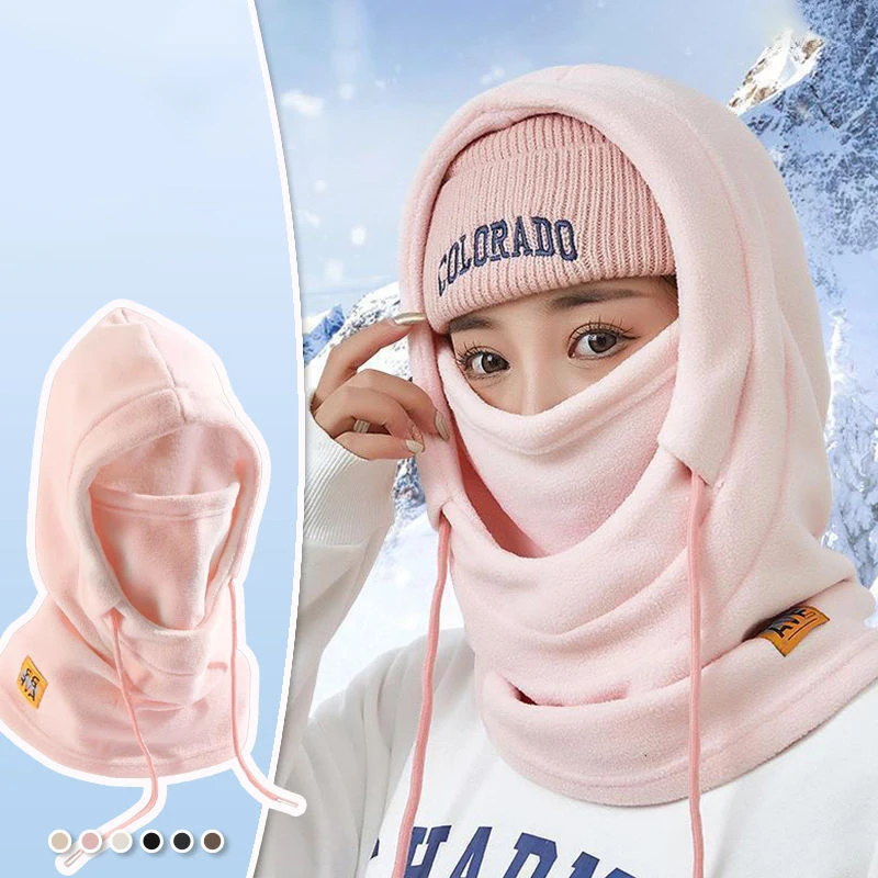 Winter Warm Hat Beanies With Mask And Neck Warmer 4-in-1 Windproof Balaclava For Men And Women Cycling Cold Weather Protection 5