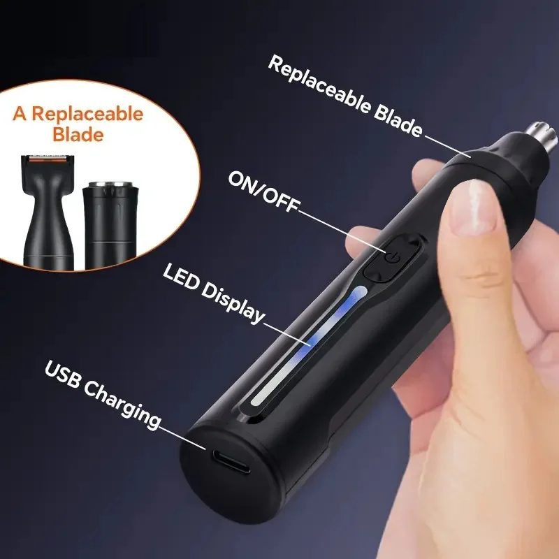 Man Body Trimmer Grooming Kit 4IN1 Multi-Functional Trimmer for Nose,Beard,Eyebrow,Private Area Hair Trimmer Personal Care Tool - Image 3