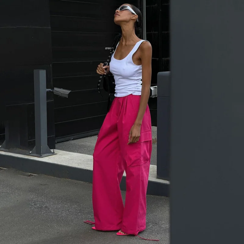 Autumn New Fashion Lace-up Ankle Banded Working Pants Women's Loose Casual High-Waist Mopping PantsWlj