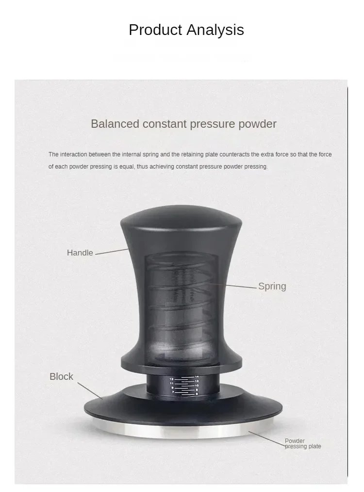 Description Picture 4 of itemCoffee Tampers 15lb Spring Loaded Coffee Tamper Ripple Base Aluminum Self Leveling Espresso Tamper Coffeeware 51mm 53mm 58mm
