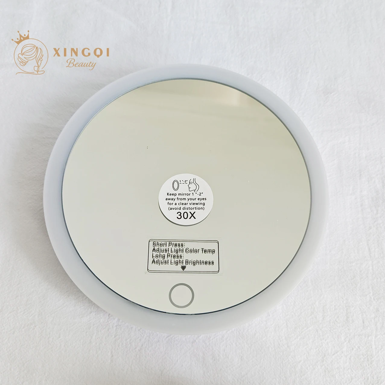 라이트 업 돋보기 10x led 20x 30x 이동식 흡입 컵 면도 usb 충전식 6 인치 가방 거울 빈티지