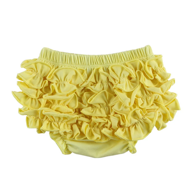 Summer Toddler Girls Ruffle Bloomer Diaper Covers Cotton Baby Girl Shorts Solid Color Icing Ruffle Baby Girl Bloomers