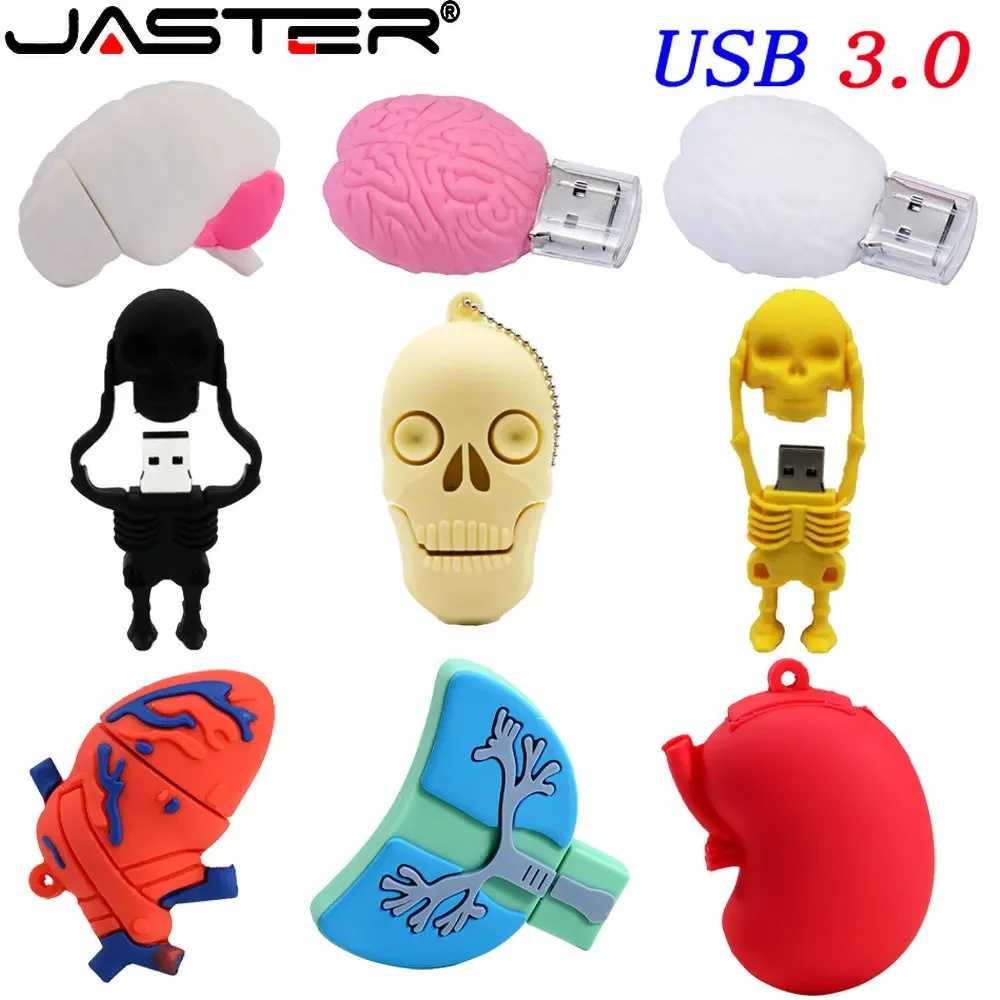 

High Speed USB 3.0 Flash Drive 128GB Skull Memory Stick Skeleton Pen Drive 64GB Red Heart Pendrive 32GB Creative Gift U Disk16GB