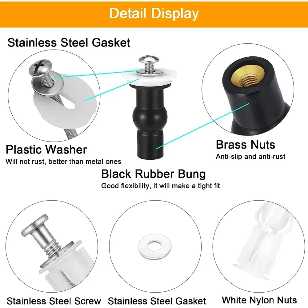 4pcs Top Fix Toilet Seat Screws Nut Cover Lid Pan Fixing WC Blind Hole Fitting Kits Universal Bathroom Accessories