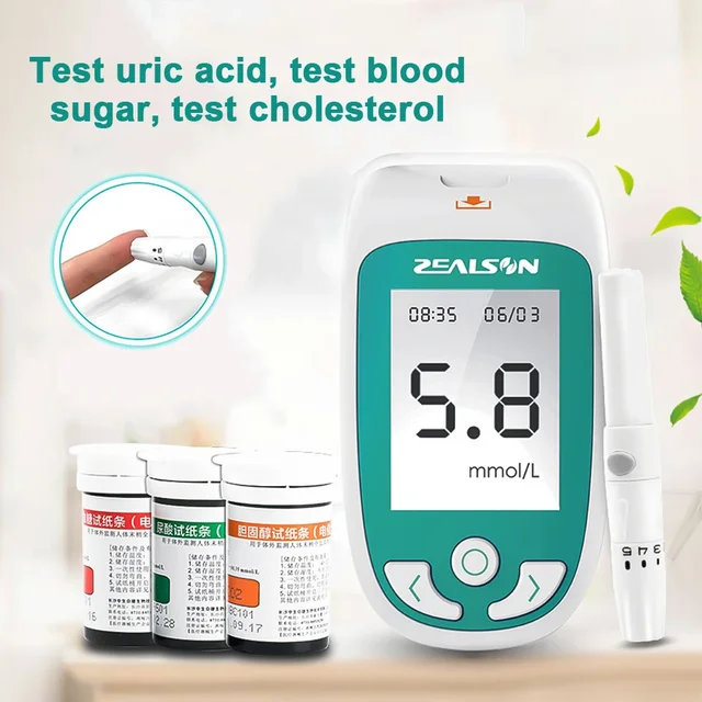 Multifunction Analyzer 3 in 1 Blood Glucose Meter Cholesterol Uric Acid Meter Diabetes Health Accessories