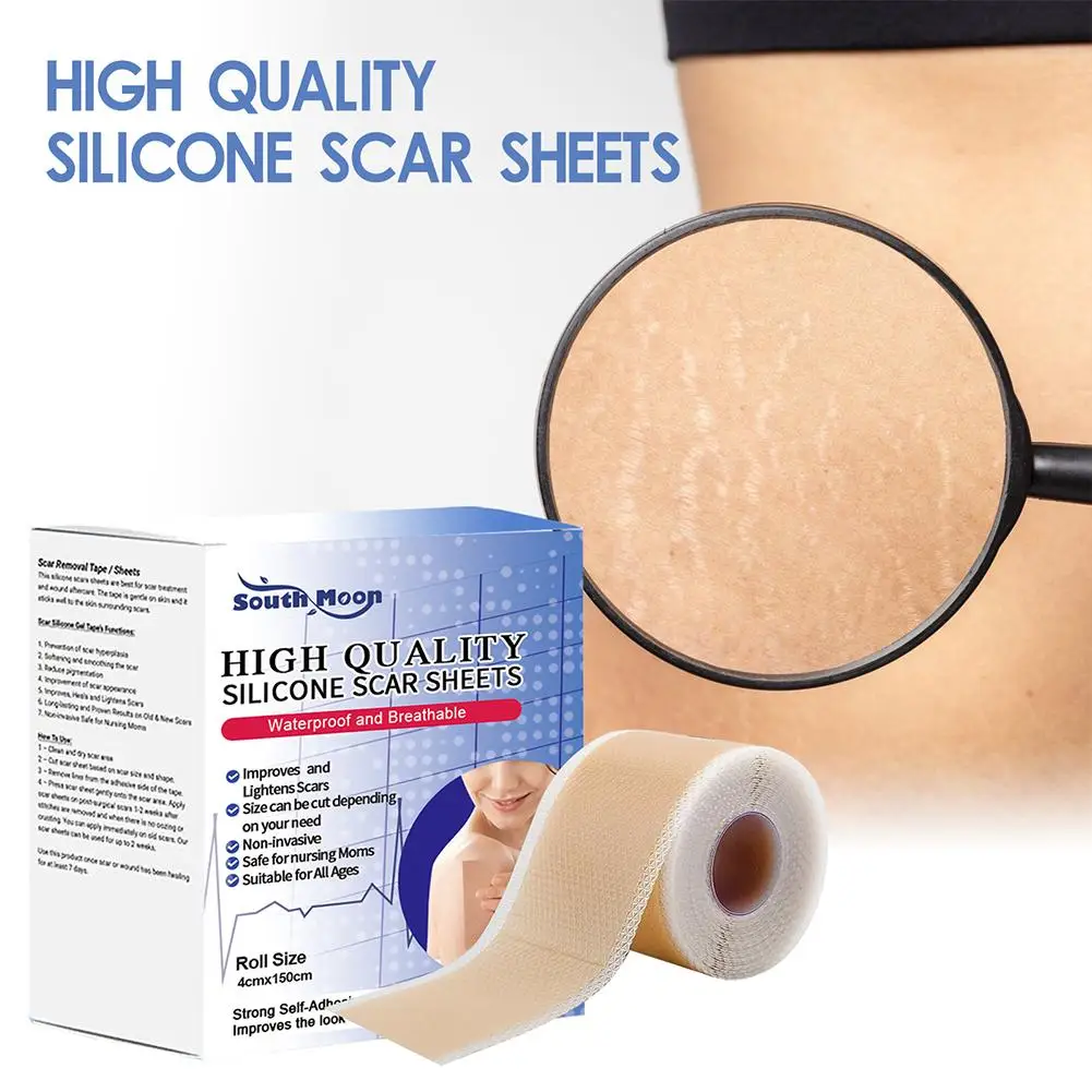 1pcs Silicone Scar Tape Roll Painless Effective For C-Section Keloid Surgery Burn Acne 4*150cm Scar Repair Tools Q5X5