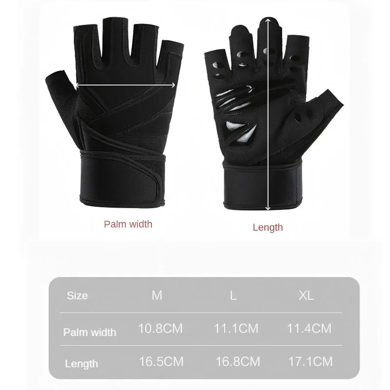 Outdoor Gloves Grips Anti-Skid Wrist Straps Protector for Weightlifting Support Bench Press Pull-up Fitness Gloves Palm Protect