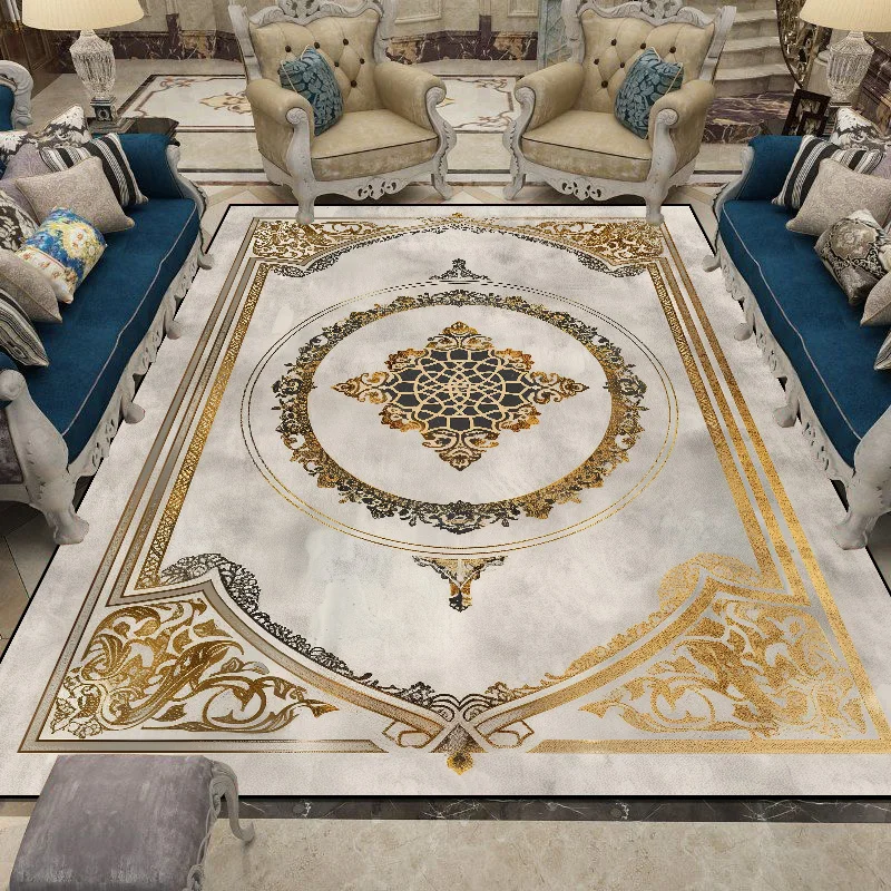 European Style Carpet Living Room Sofa Mat Luxury Large Bedroom Decoration Rug Customizable Lounge Porch Floor Mats 140x200cm 2
