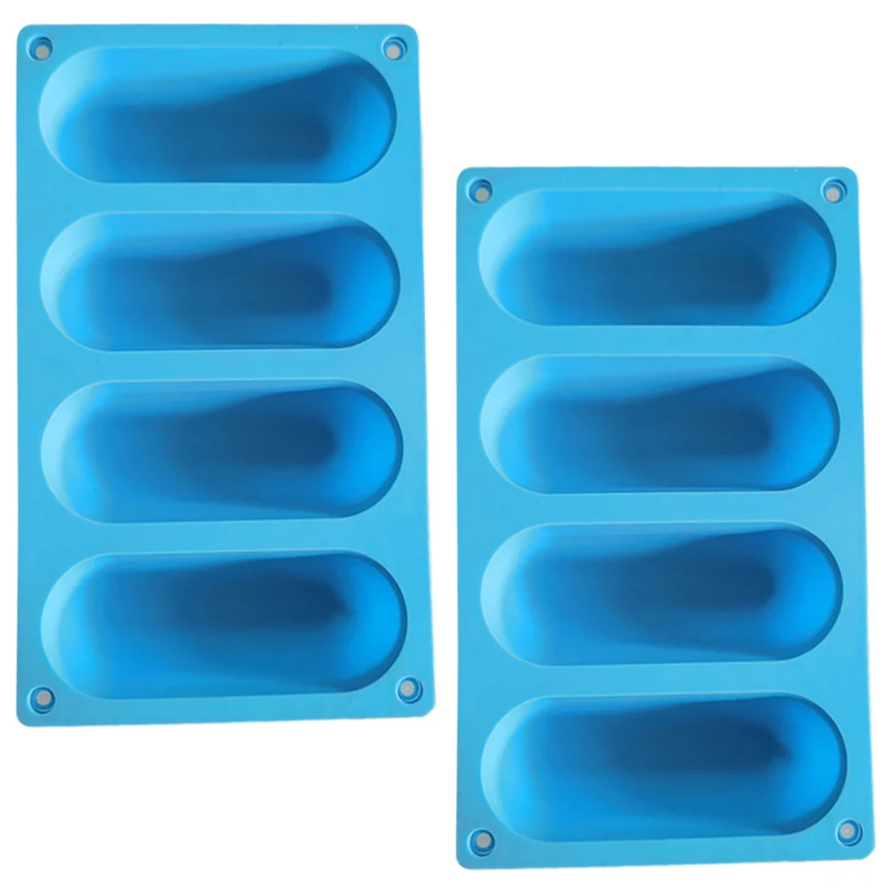 

2 Pcs Sausage Mold Roasting Pan Hot Dog Making Biscuit Bun Silica Gel Bread DIY Dogs Model Silicone