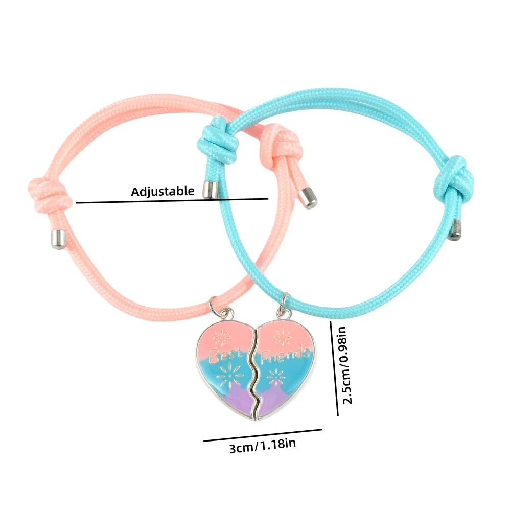 Lovecryst 2Pcs/set Heart-shaped 3-color Drip Oil Best Friend