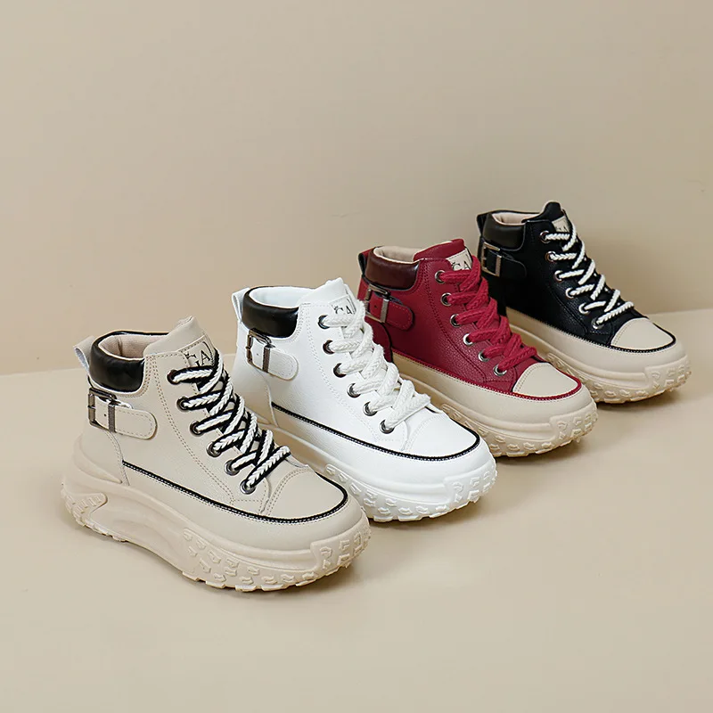 White Wedge Sneakers Shoes Platform Breathable Hollow Shoes Chunky Platform Heel Pumps Shoes Women Heels sneakers