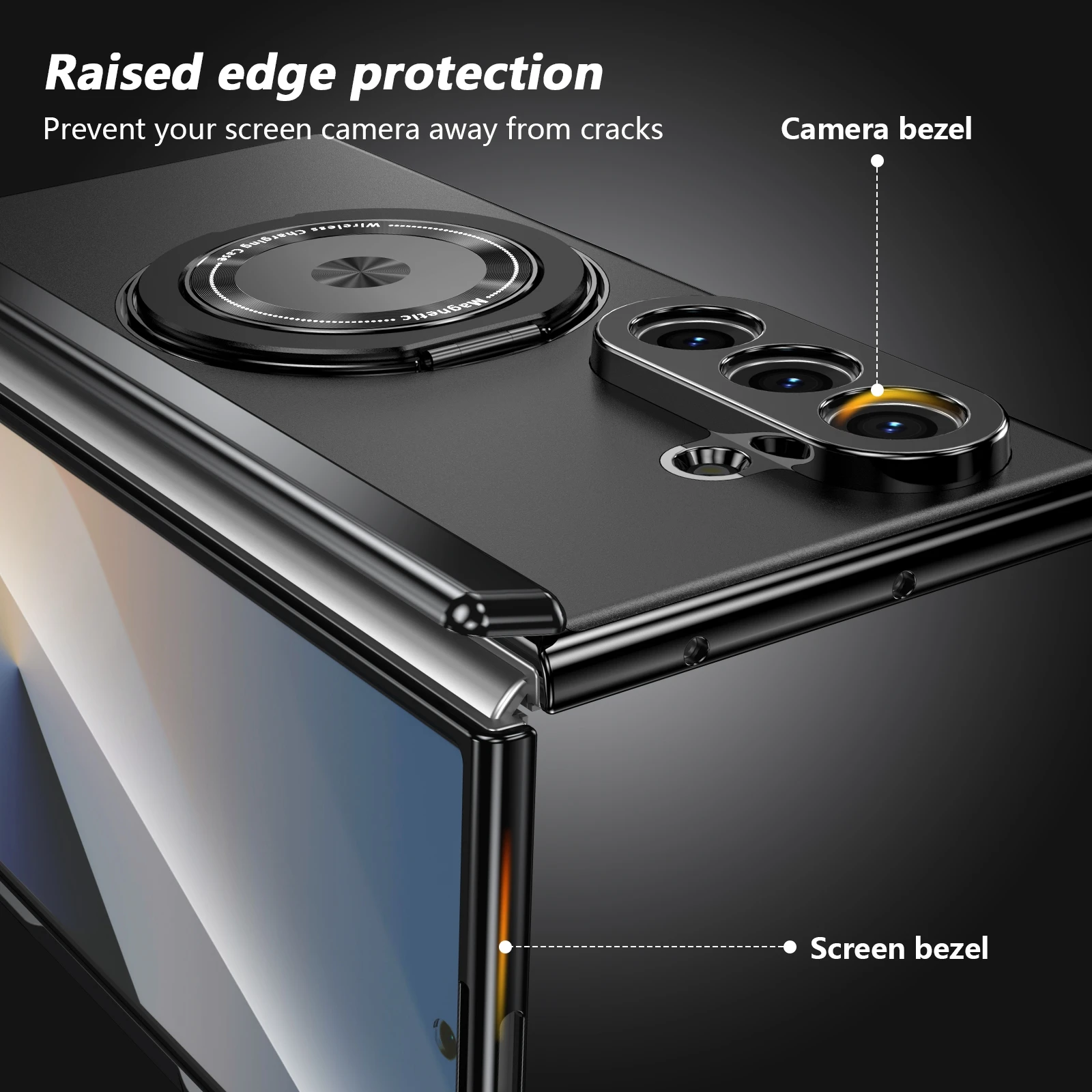 Full-Body Case with Built-in Screen Protector and Rotating Magnetic Kickstand