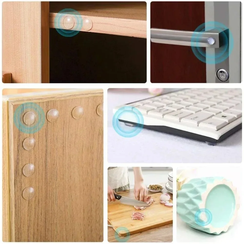 500-100PCS Silicone Shock Absorber Pad Transparent Self Adhesive Door Rear Cabinet Door Anti Collision Furniture Pad