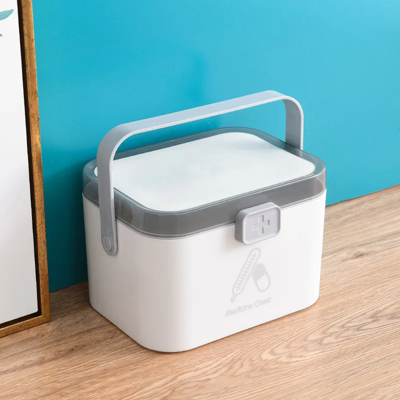 Home multi-layer large capacity portable small medicine box, home medicine storage box, storage and organization box
