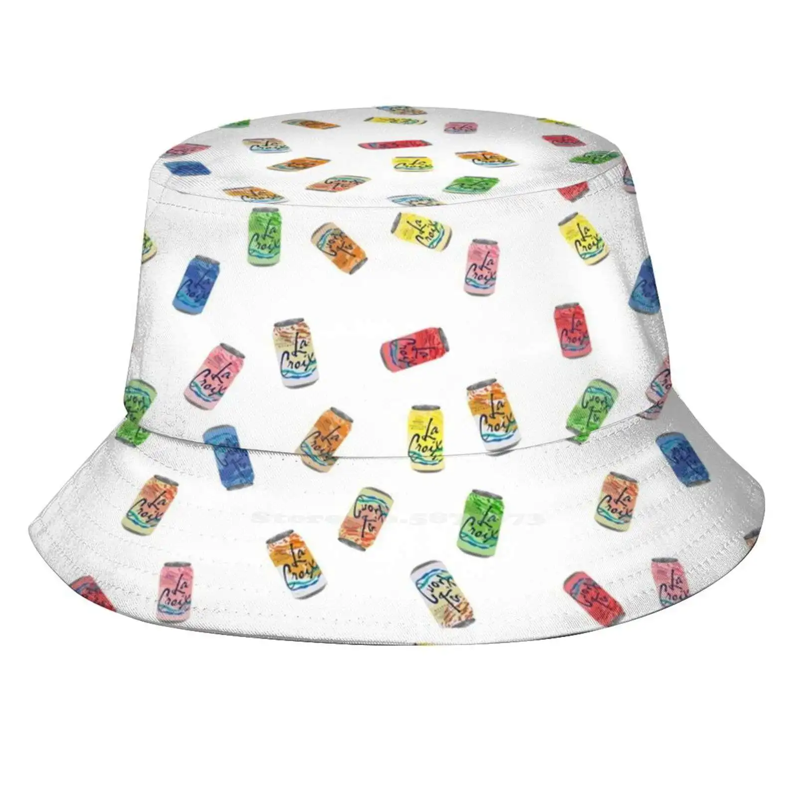 La Croix Pattern Print Cappelli A Secchiello Berretto Da Sole Soda Pop Acqua Frizzante Lattine La Croix 9 Limone Arancia Cocco Pura Pesca Pera Lime