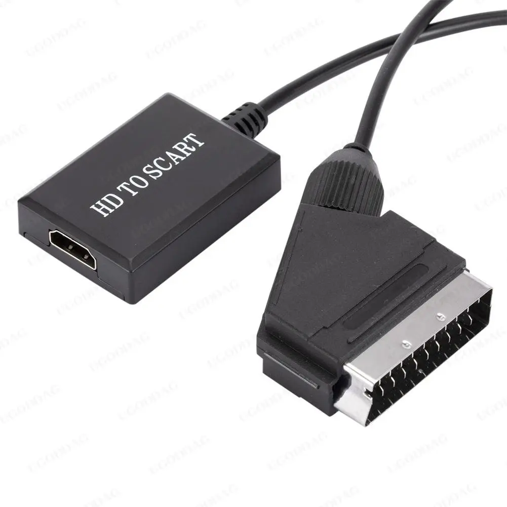 Hd 1080p HDMI compatible Input To Scart Video Output Audio Converter Adapter Compatible For Crt Tv Vhs Video Recorder