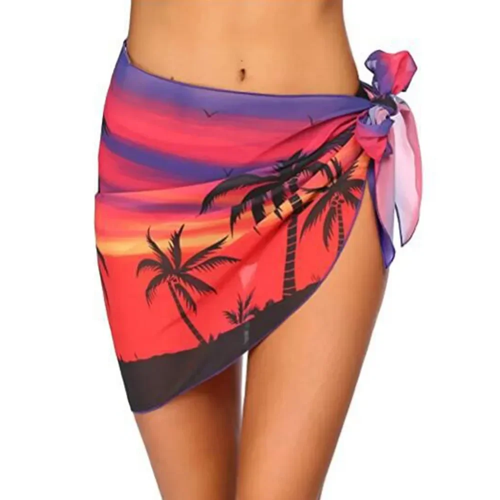 Summer Sheer Chiffon Sarong Skirt - Women's Swimsuit Cover-Up