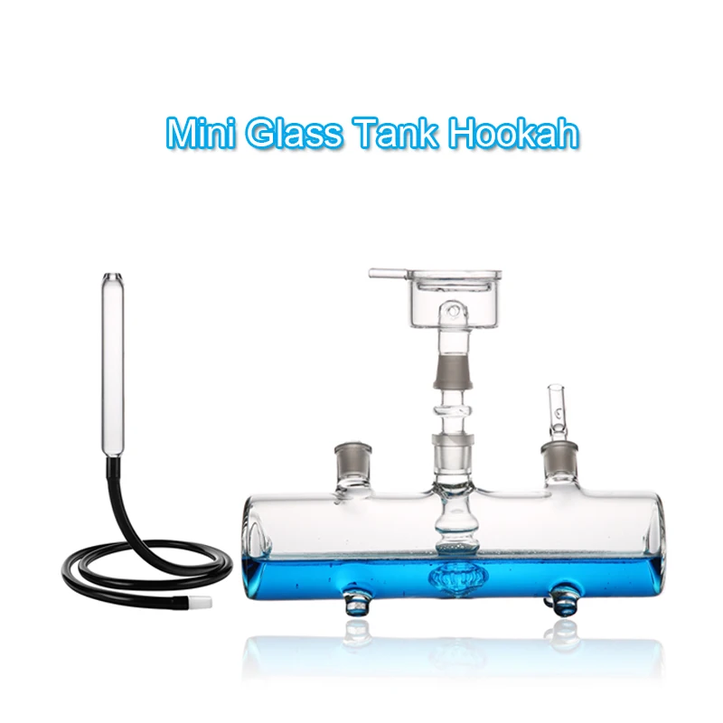 MP5 Tank Thick Glass Hookah Tobacco Smoking Pipe Mini Sheesha With Hookah Shower Diffuser Chicha Narguile Head Bowl Silicon Hose