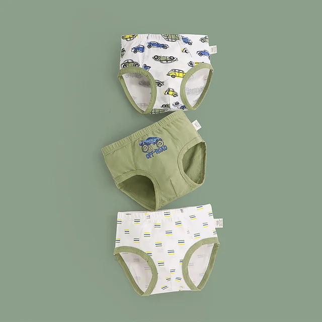 3 Pieces / Lot Boy Shorts Kids Briefs Children's Underwear Little Boy Shark  Panties Large Size Cotton Sea Blue Underpants