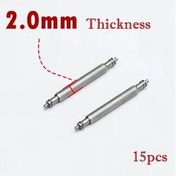 15-Piece Stainless Steel Watch Band Spring Bar Set - 2mm Diameter Pins (15pcs-24mm)