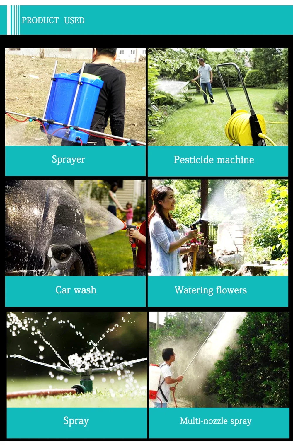 Water pump spraying water during a cleaning task