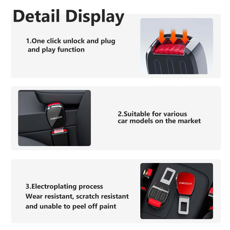 체리 오모다 5 GT C5 GT S5 E5 O5 GT A9 EV PRO용 카시트 벨트 클립 연장 자동 버클 연장기 시트벨트 잠금 버클 플러그