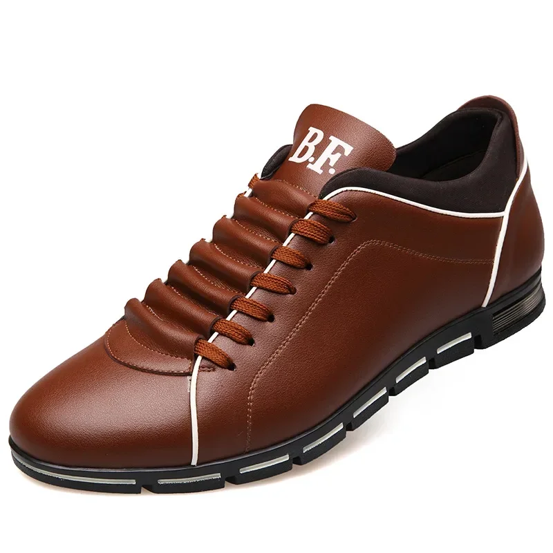 

Men Casual Shoes Breathable Pu Leather Business Shoes Man Sneakers British Work Footwear Size 38-48 Flat Sapato Social Masculino